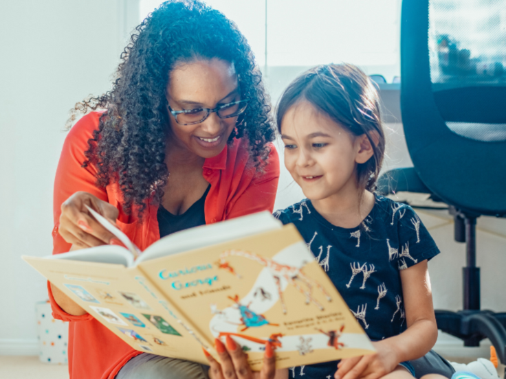 reading a story with a child