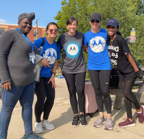 Taquita Pendelton’s (pictured left) 9/11 day of service she went out to a local farm on the west side of Chicago through Chicago cares. There she removed weeds and helped clean up two farm plots.