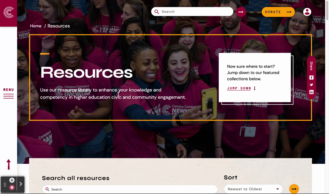 demostration of favoriting resource