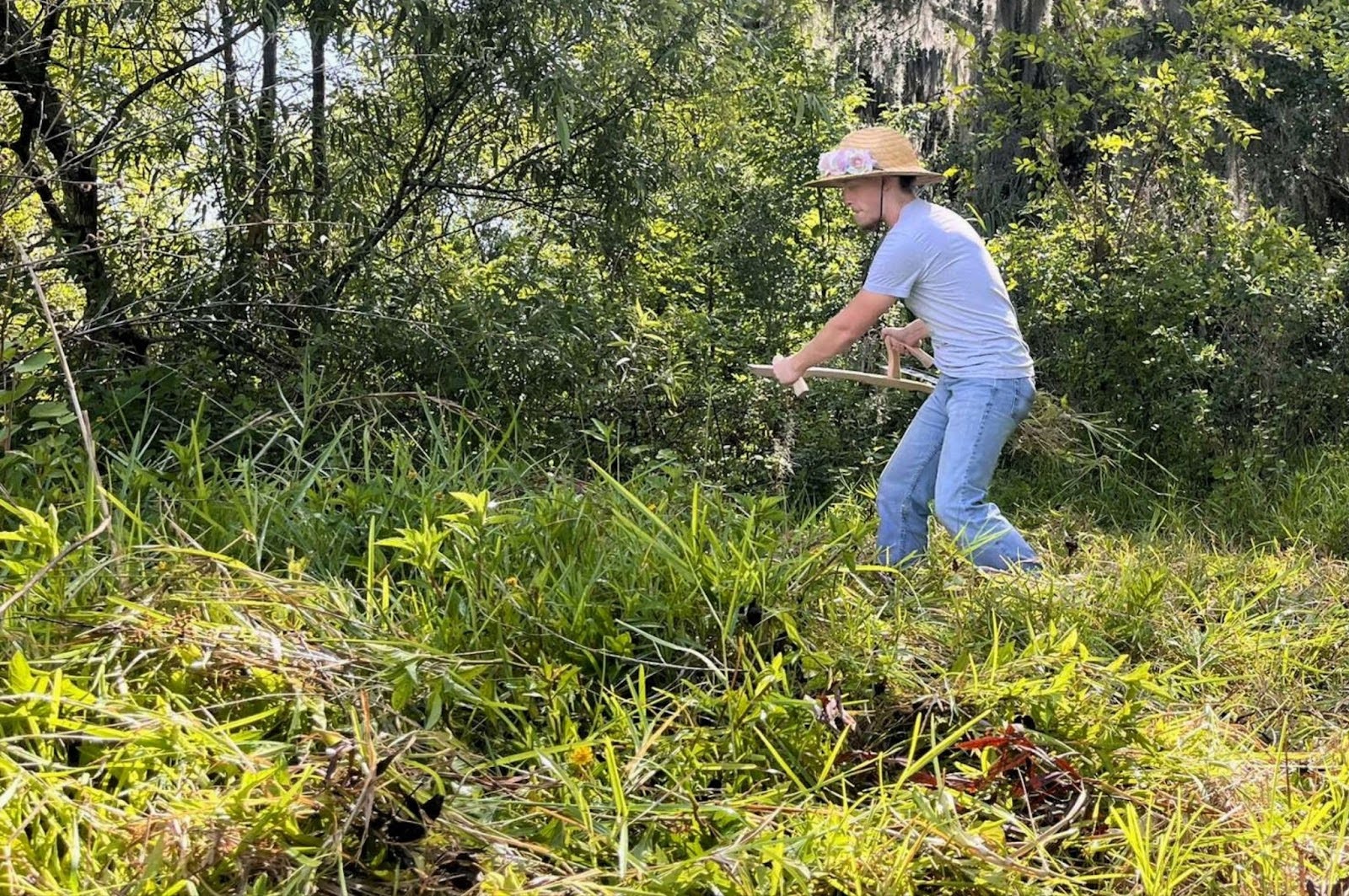 Brandon clearing brush