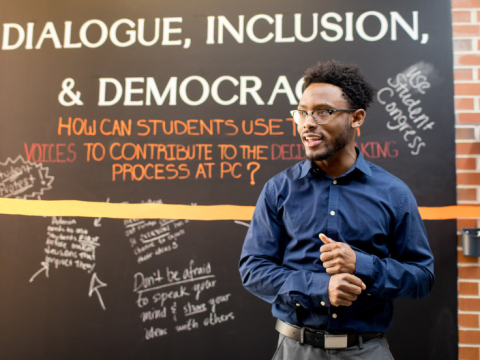 student on campus