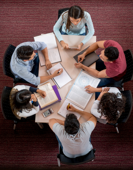 Group working at table
